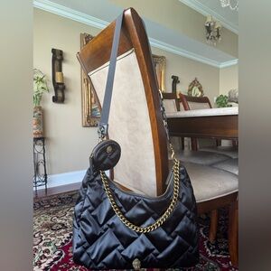 This is a Kurt Geiger London Recycled Large Hobo bag in black nylon